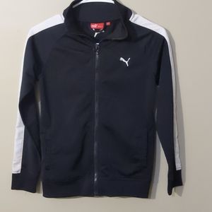 Puma Zip Up Sweatshirt Boys Size Small Black NWT